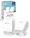 TP-Link PG1200 KIT G.hn 1200 Mbps Powerline Adapter Kit, 1+1 Gigabit Ethernet Port, Power Save, Powerline Network Adapters, TP-Link Powerline Adapter, Not Work with HomePlug AV/AV2, Plug & Play