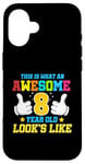 Coque pour iPhone 16 Voici à quoi ressemble un enfant génial de 8 ans : 8e anniversaire