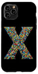 Coque pour iPhone 11 Pro Lettre initiale du nom de l'alphabet X dans le style mosaïque