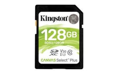 Kingston 128Gb Canvas Select Plus Uhs-I Sdxc Memory Card Read/Write 100/85Mb/S