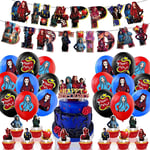 Descendants: The Rise of Red Födelsedagsfest Dekorationer Banner Ballonger Tårta Cupcake Toppers Set