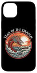 Coque pour iPhone 14 Plus Année du Dragon #17 Sea Dragon Coucher de Soleil Vagues Rétro