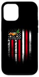 iPhone 12/12 Pro Merry Christmas USA American Flag Patriotic Monster Truck Case