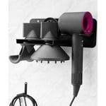 Hair Dryer Holder Wall Mount for Dyson Supersonic Airwrap Hair Dryer, Metal Blow Dryer Stand Attachments Storage for Bathroom and Salon, Black