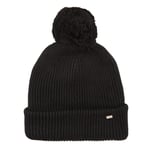 Ted Baker Jenniio Women's Pom Pom Beanie Hat Winter Bobble Ribbed Knitted Black