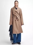 Barbour Gwyn Showerproof Trench Coat, Honey/Muted Cabernet