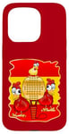 Coque pour iPhone 15 Pro Jouer au Padel Tennis Poules Poulets Poulailler