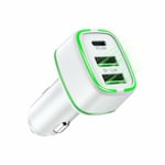 3 Port 18W USB PD Type C Fast Charging Car Charger For iPhone 12 Samsung Huawei