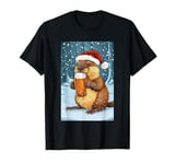 Beer Winter Hat Beaver Capibara Bar Office Chef Pub T-Shirt