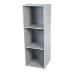 Iris Ohyama, Meuble enfant, Bibliothèque à Livres, Organiseur de Jouets, 3 étagères fixes, Multifonctionnelle, Design, Crèche, Chambre, Ecole - Kids cube shelf KCX-3 - Gris