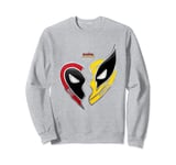 Marvel Deadpool & Wolverine Split Heart Best Friends Logo Sweatshirt