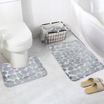 2 Piece Eleoption Non-slip Stand Bath Mat Set, Breathable, Memory Foam, Bath Ma