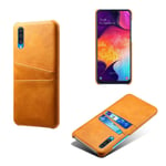 Samsung Galaxy A50 fodral med läderöverdrag - Orange