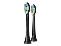 Philips Sonicare W2 Optimal White Hx6062 Standard - Extra Tandborsthuvud - Till Tandborste - Svart (Paket Om 2) - För Sonicare 2 Series  Sonicare Diamondclean Smart Hx9902  Sonicare Protectiveclean 4100  6100