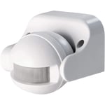 Détecteur de Mouvement pour Éclairage Extérieur, Distance Détection 12 m en Champ Libre, Angle 180°, IP44, LightSensor Blanc