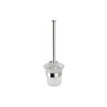 Wenko - Brosse wc murale Mezzano, Brosse wc suspendue, Brosse wc noire, Acier inox, 11,5x34x14,5 cm, Brillant