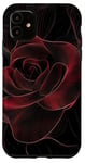 Coque pour iPhone 11 Rose Minimalisme Abstrait Lignes Art Floral Nature