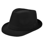 Elegant Fedora Hatt Herr Classic Fashion Panama Fedora Hatt Retro Kort Brätte Jazz Hatt Gentleman Vinter Hatt Present till Pappa 56-58cm (Svart)