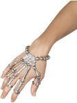 Smiffys Skeleton Hand Bracelet, Silver , Mexican Day of The Dead/Sugar Fancy Dress, Skeleton Dress Up Jewellery