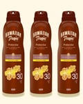 3x Hawaiian Tropic Sun Protective Dry Oil SPF30 Spray, Coconut & Mango 180ml
