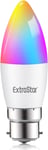 EXTRASTAR B22 Smart Bulb, Alexa Light Wifi LED Candle Bulbs C37, 6W 600Lm, Wifi