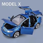 1:32 Tesla Model X Model 3 Model S Model Y Legering Bilmodell Diecasts Leksaksbil Ljud Och Lätt Barnleksaker För Barn Presenter Pojkleksak Model X Blue