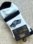 VANS Mens 42.5-47 UK 8.5-12 White Logo Cushioned Ankle *OFF THE WALL* SOCKS