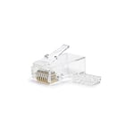 NANOCABLE 10.21.0201-50 - Connector for RJ45 Ethernet Network Cable, 8 Threads Cat.6 UTP, Bag of 50 units, Transparent, Standard, Includes Guides