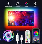 Daymeet TV Led Lights, 3M Led Lights for TV Led Backlight RGBIC Led Strip Light for 32-60 inch TV Behind Lighting, Rainbow Color Led TV Backlight Music Sync Bluetooth APP Control USB TV Lights