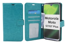 Crazy Horse Wallet Motorola Moto G7 / Moto G7 Plus (Turkos)