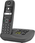 A695A-Telephone Dect Sans Fil Avec Repondeur-Grand Ecran A Haut Contraste-Excellente Qualite Audio-Profils Sonores Reglables-Fonction Mains Libres-Protection D'Appel,Gris