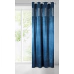 Eurofirany Rideau Velours à œillets Motif Tendance élégant de Haute qualité pour Chambre à Coucher Salon, Bleu Marine, 140 x 250 cm