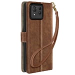 Avizar Folio case for Asus Zenfone 11 Ultra RFID Blocking Wallet, Brown