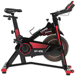 CARE FITNESS - Vélo Droit d’Intérieur SPI Bike - Vélo d'appartement - Confortable et Silencieux – Vélo Sport Biking Indoor avec Réglage Amplitude Articulaire - Cardiofréquencemètres (Rouge)