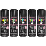 5x COLOUR IT Black Satin Spray Paint Satin Finish Metal Plastic Wood 400ml