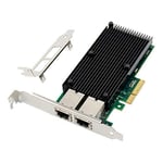 MEO PCIe X4 to Dual 10GbE RJ45 Server NIC Network Card PCIe 10 Gigabit Ethernet Server Network Card X550 chipset 10G LAN 10000M