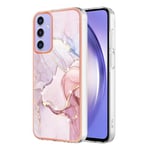 IMEIKONST Coque Compatible avec Samsung Galaxy A15 5G Étui, Imprimé Brillants Motif de Marbre Très Mince Souple Silicone Airbag Antichoc TPU Bumper Housse pour Samsung A15 5G. Or Rose YBM1