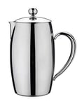 Café Stal Bellux Thermal Wall Collection Premium 3-Cup (350ml) Cafetière, Hollow Handles, Drip-Free Spout, 18/10 Stainless Steel, Mirror Polished Finish