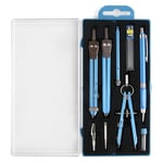 Compas Kit de Compas de Géométrie Premium | Ensemble Durable de 9 Pièces pour Précision | Idéal Étudiants et Professionnels Spécial pour le dessin de charpentier | Bleu