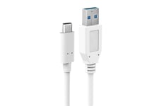 CABLE USB-C VERS USB A 3.0 B BLANC 1M