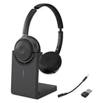 Avantree Alto Clair 2 - Casque Bluetooth Multifonction à Micro Amovible Filtrant Le Bruit, Casque Filaire et sans Fil, Connectivité Double pour PC, Ordinateur, Téléphone, Appels Clairs, avec clé USB