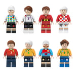 8 st/ set Fotbollsspelare Byggstenar Minifigurer Leksak colorful 8 pcs