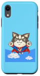 Coque pour iPhone XR chihuahua super-héros mignon chien chiot animal de compagnie drôle animal art illustration