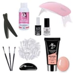 11st Acrylic Gel - Poly Builder Gel Kit med Led-lampa - Musk Rosa