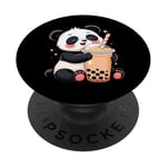 Kawaii Boba, amateur de thé à bulles Panda PopSockets PopGrip Adhésif