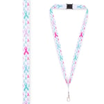 Cancer Awareness Ribbon Lanyard Breast Cancer Unisex ID Cards Mobiles Keys UK