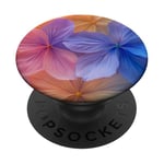 Mélange floral romantique dans des tons orange chaud et bleu froid PopSockets PopGrip Adhésif