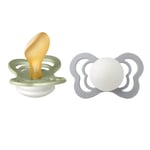 Bibs - Lot de 2 sucettes Bibs Couture Caoutchouc Anatomique T1 - Sage Glow / Cloud Glow