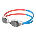 SPEEDO FASTSKIN SPEEDSOCKET MIRROR SWIMMING GOGGLES RED / PICTON BLUE / SILVER