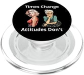 Pin-up Girl Young And Older Times Change Attitudes Don't PopSockets PopGrip pour MagSafe